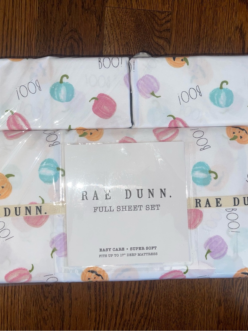 Rae Dunn Full Sheet Set in Pastel Pumpkin Print